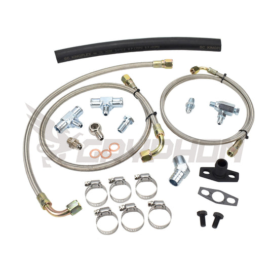 Turbo Oil Water Line Kit Toyota Land Cruiser 2H with Garrett G-Series G25 G30