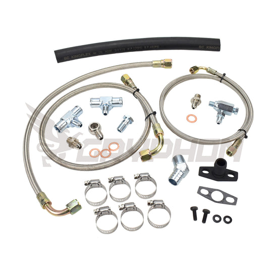 Turbo oil water line kit for TD05H on Toyota Land Cruiser 2H engine