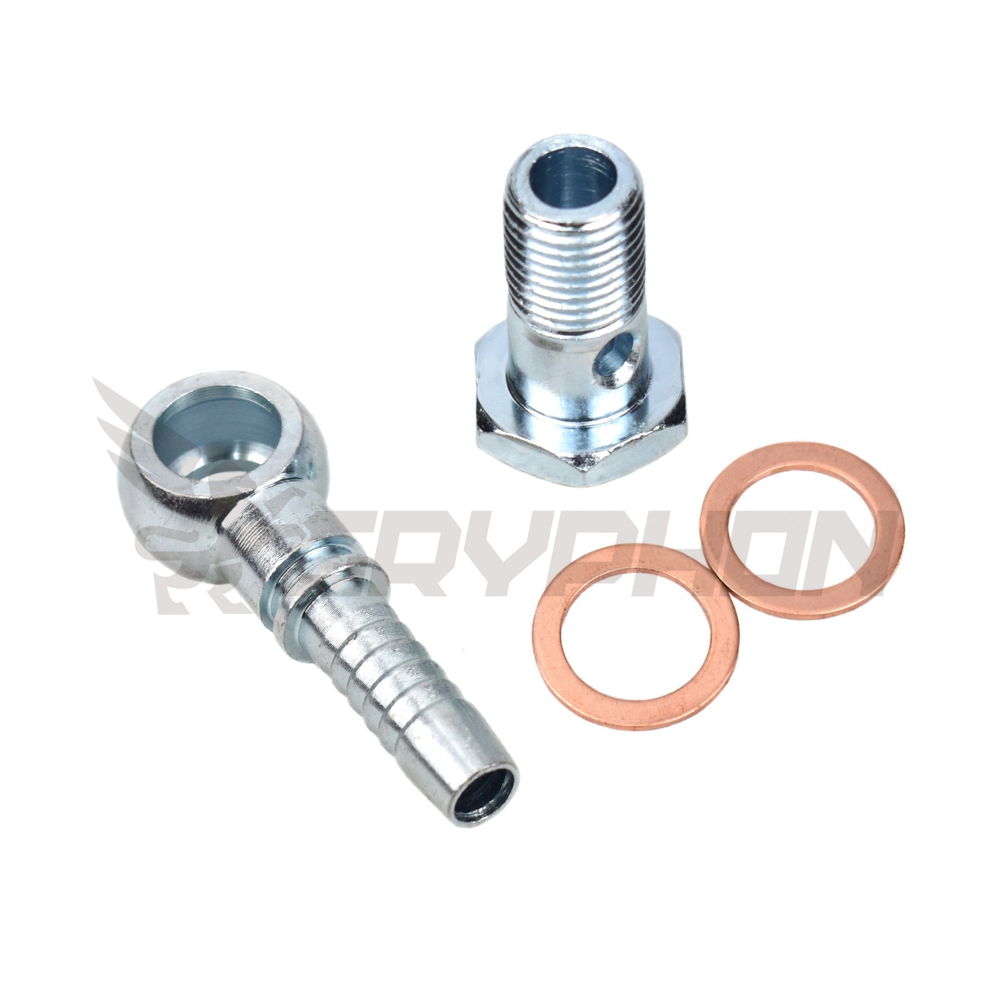 3/8" barb water banjo bolt for Garrett GT/GTX Series (GT25R, GT28R, GT29R, GT30R, GT35R), GTW Series (GTW34, GTW36, GTW38), G Series (G25, G30, G35, G40, G42, G45), T Series (T25, T28)
