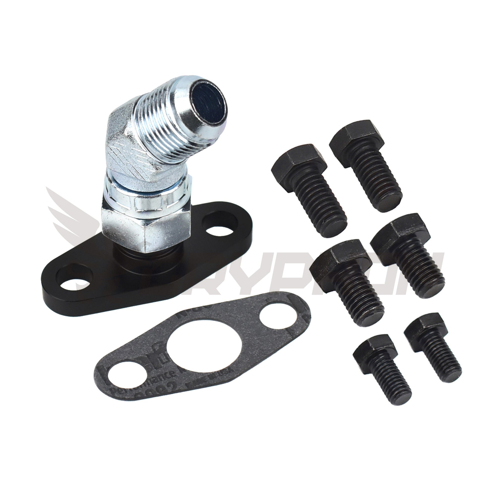 45 Degree 10AN Turbo Oil Drain Flange for BorgWarner AirWerks Series S200SX, S300SX, S400SX