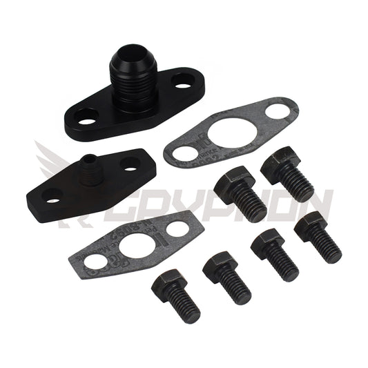 Turbo oil feed and drain flange kit for Holden Commodore VL RB30ET Stock Turbo.