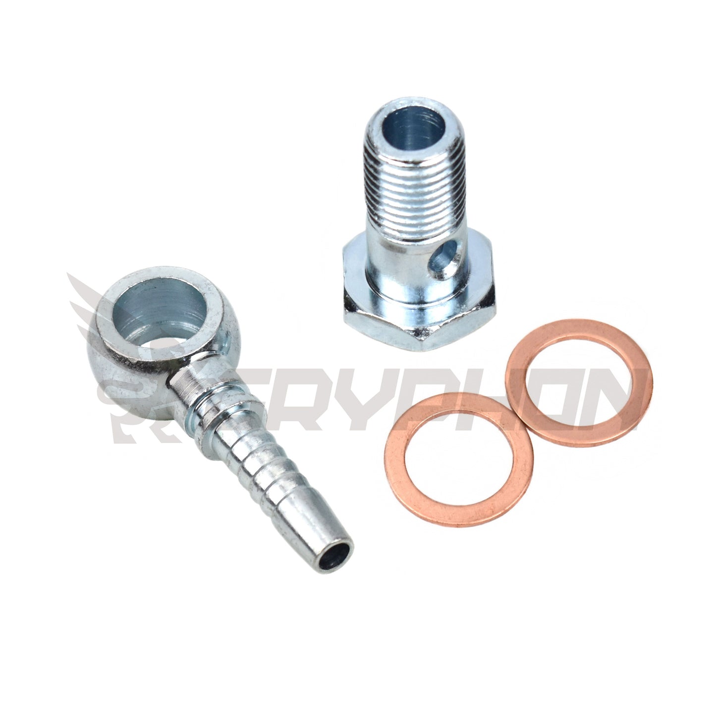 5/16" barb water banjo bolt for Garrett GT/GTX Series (GT25R, GT28R, GT29R, GT30R, GT35R), GTW Series (GTW34, GTW36, GTW38), G Series (G25, G30, G35, G40, G42, G45), T Series (T25, T28)