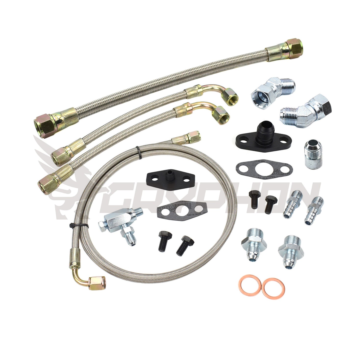 Braided Turbo Oil Water Line Kit Garrett T3 T4