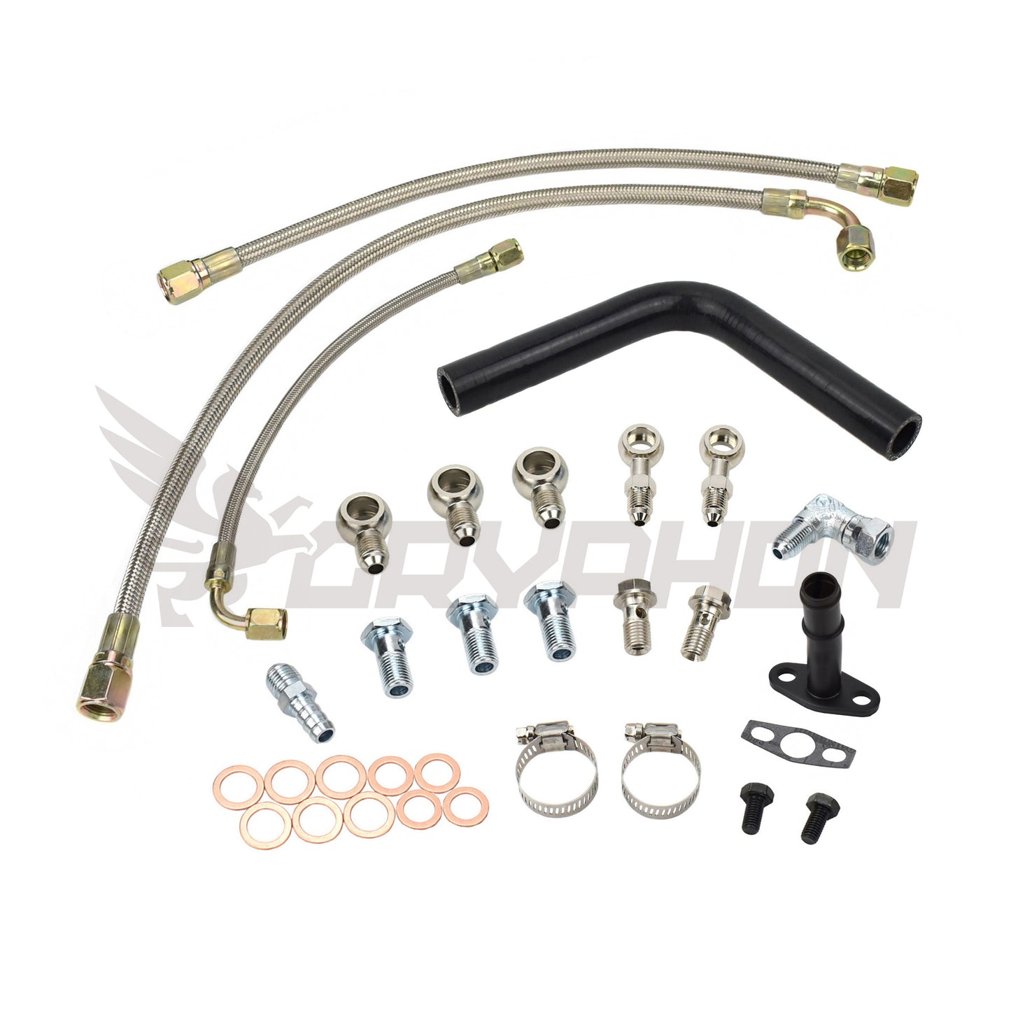 Turbo Oil Water Line Kit for Nissan 180SX Silvia S13 CA18DET CA18DT with Garrett T25 T28 journal bearing turbo.