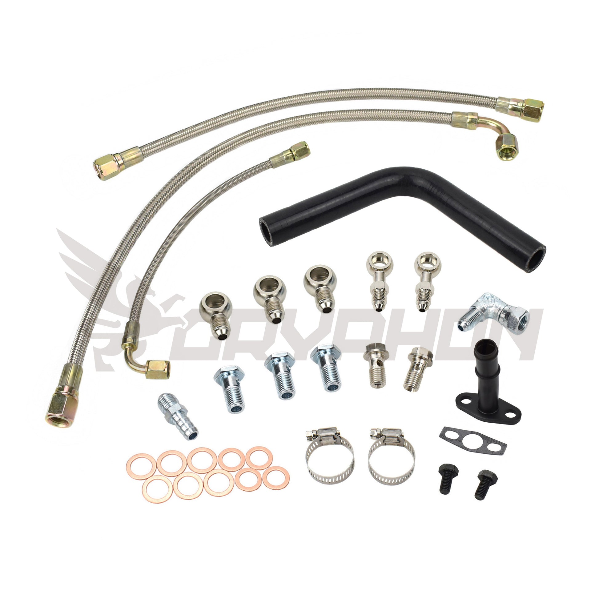 Turbo Oil Water Line Kit for Nissan 180SX Silvia S13 CA18DET CA18DT with Garrett T25 T28 journal bearing turbo.