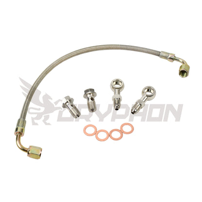 Turbo oil feed line kit for Citroën C4 C5 DS3 DS4 DS5 with EP6DT 1.6THP engine, 4AN PTFE braided stainless steel