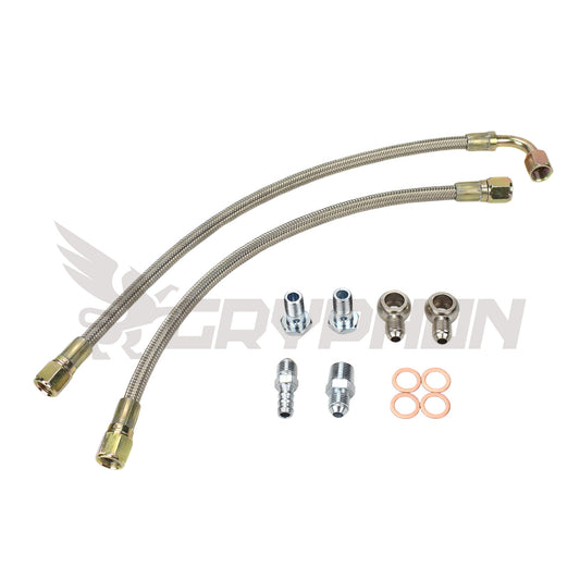 6AN braided turbo water line kit for SRT-4 and PT Cruiser with Garrett GT30R or GT35R turbo upgrade