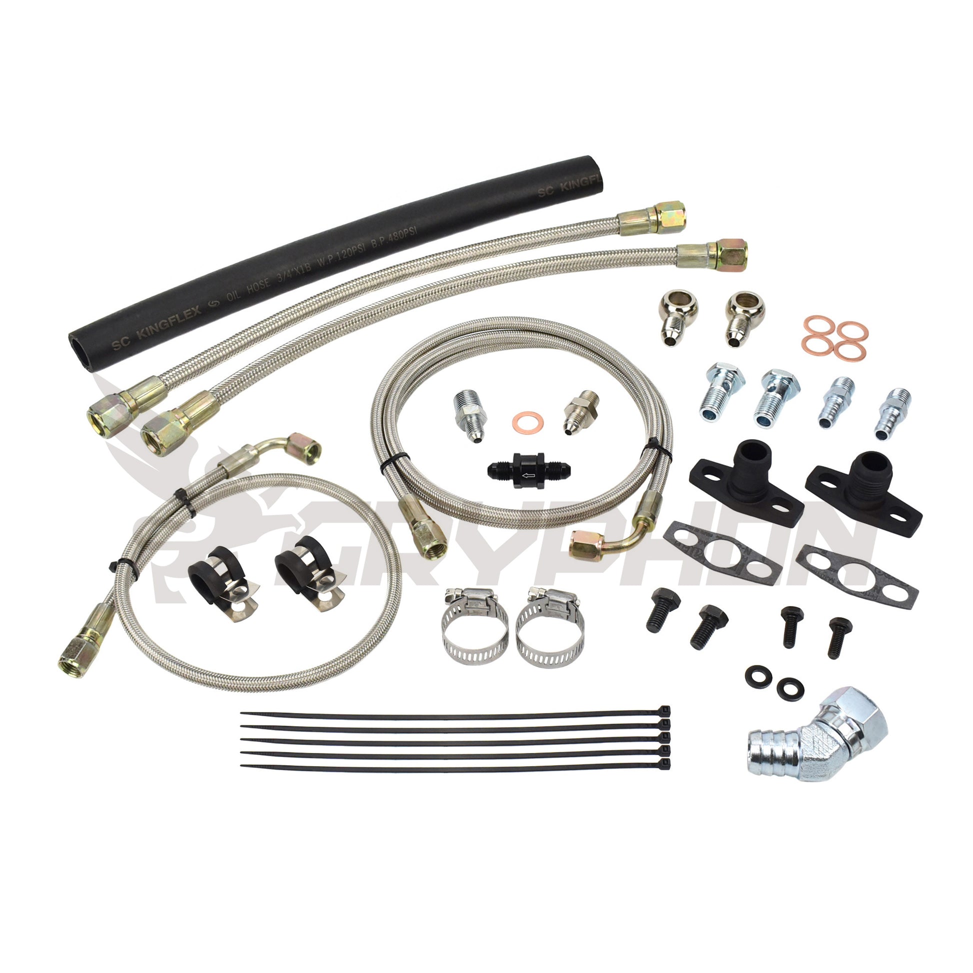 Turbo oil and water line kit for Mitsubishi EVO 4~9 4G63T engine with BorgWarner EFR turbo upgrade

