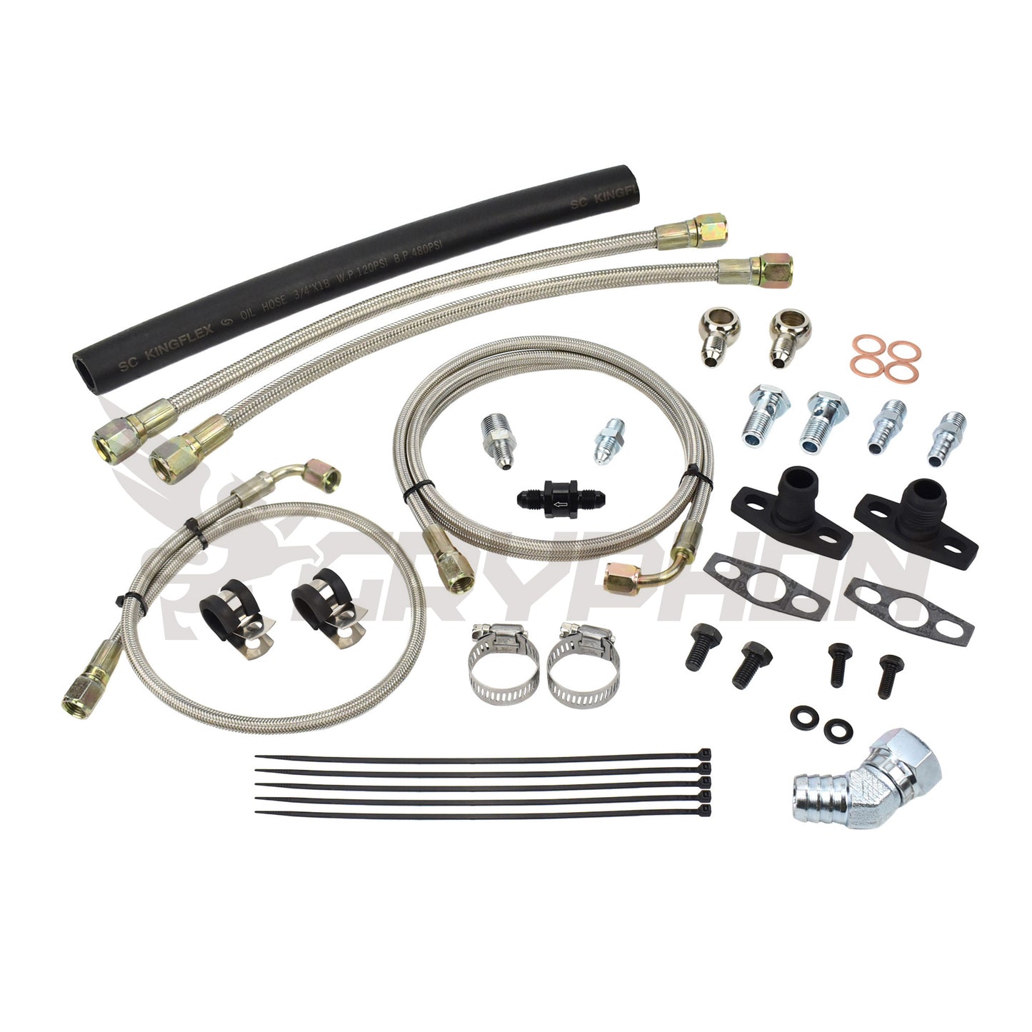 Turbo oil and water line kit for Mitsubishi EVO 4–9 4G63T engine with Garrett G25 G30 G35 turbo upgrade