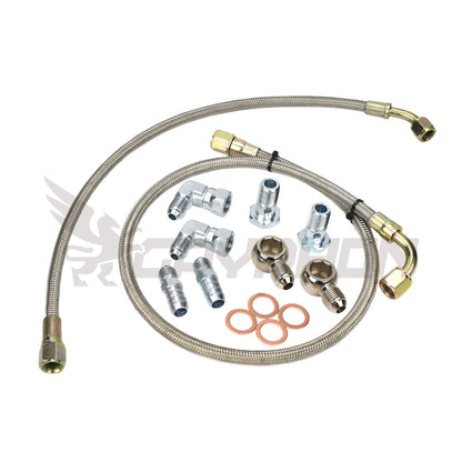 Turbo water line kit with 6AN braided hoses for Ford Falcon XR6 Turbo FG with GT35R G35 top mount