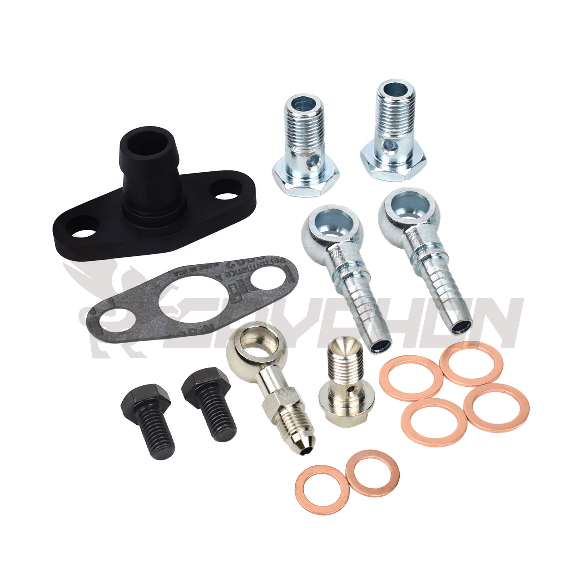 Turbo oil and water fittings for Garrett GTW34 GTW36 GTW38 ball bearing turbo.