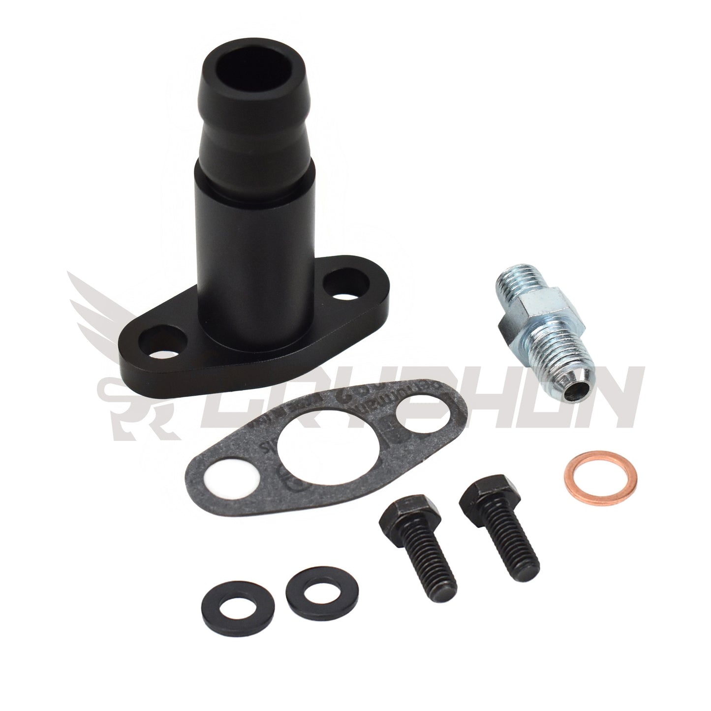 Oil feed and return kit for Holset HX25 HE200WG HE221W turbo with 4AN feed fitting and 3/4" barb return flange