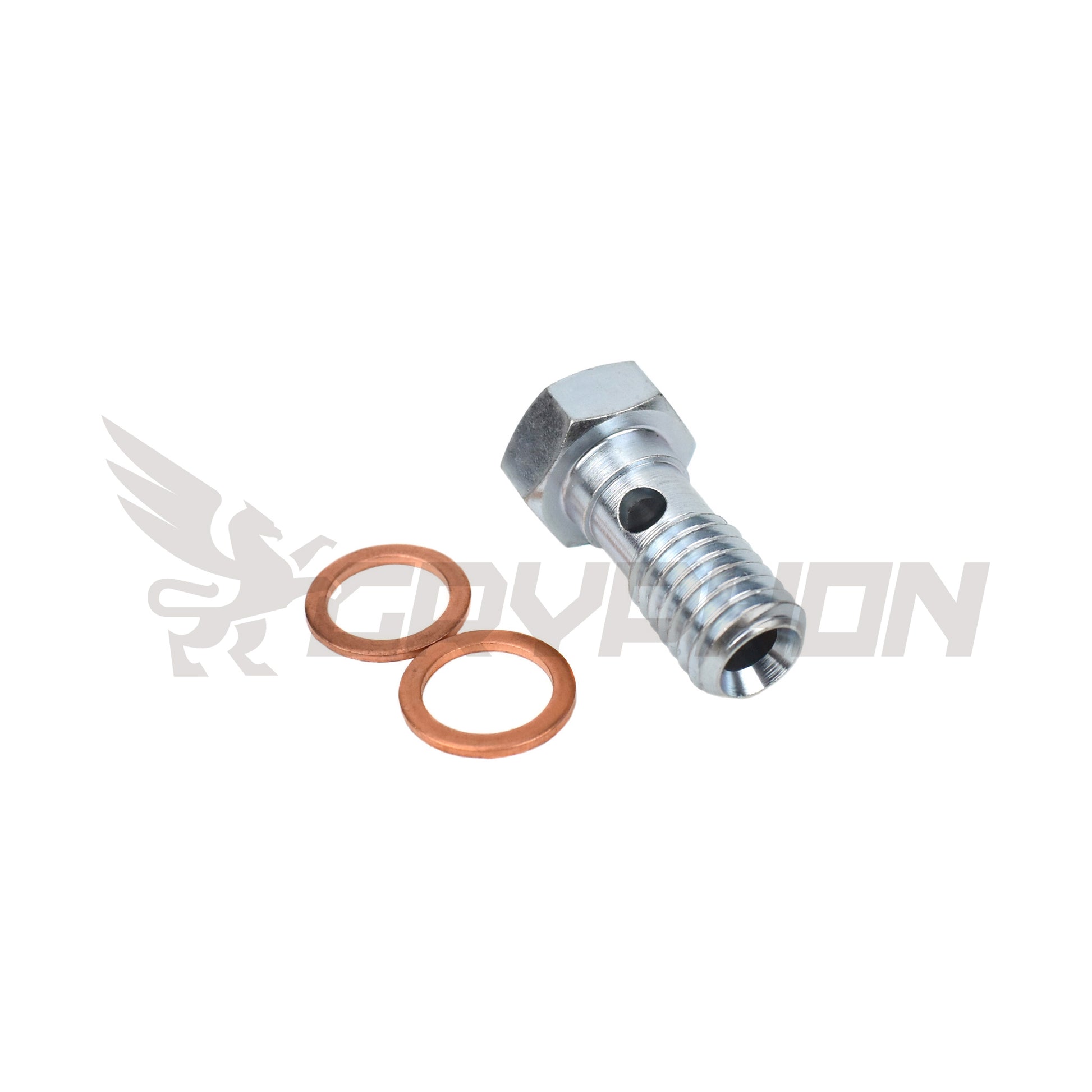 M10x1.5 banjo bolt kit made from electroplated mild steel, includes copper crush washer for leak-free installation