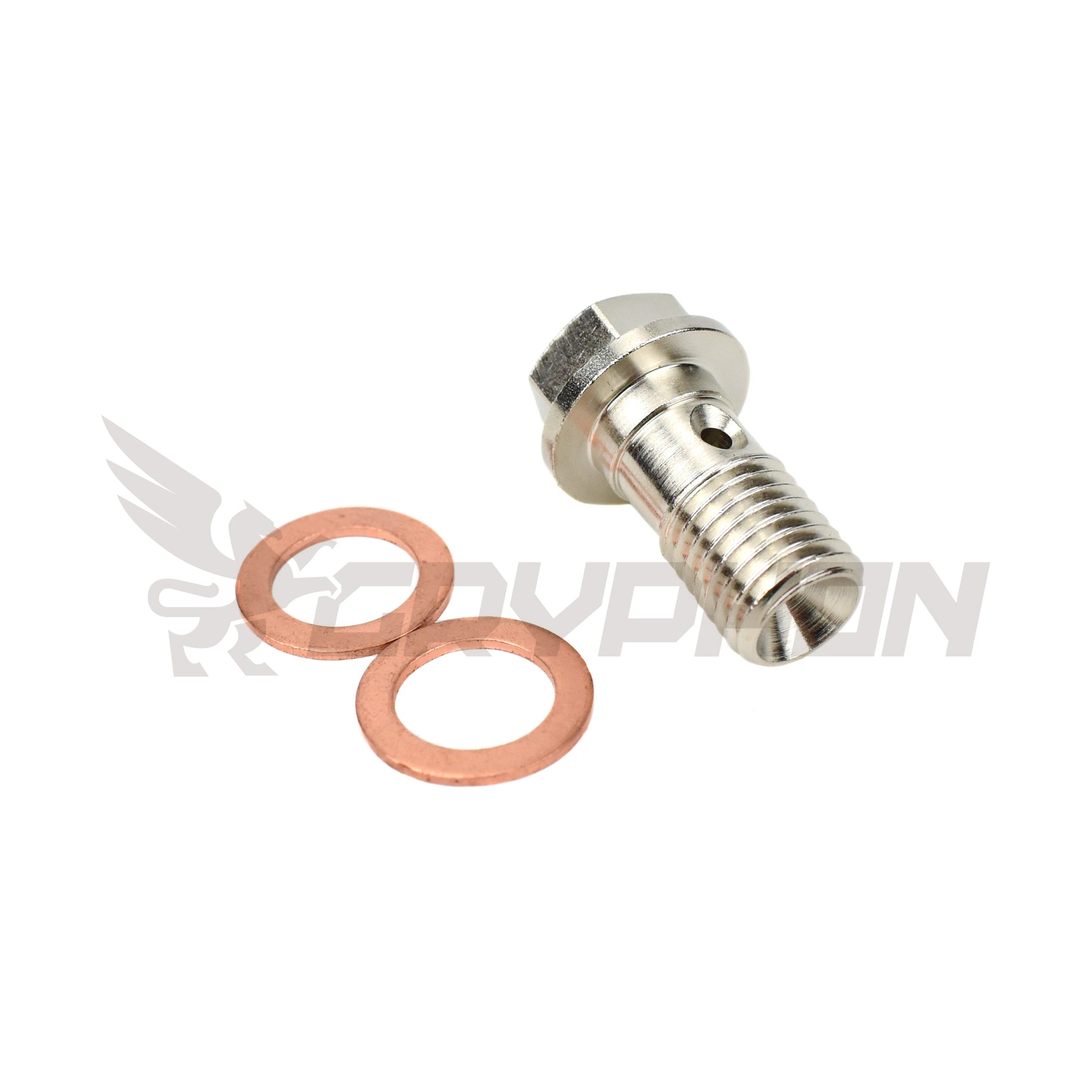banjo bolt with restrictor for turbo oil supply line
