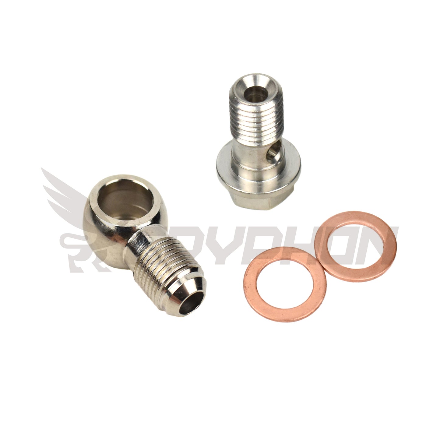 6AN water banjo bolt for Mitsubishi TD04, TD05, TD06 turbochargers, designed for secure coolant flow and leak-free installation.