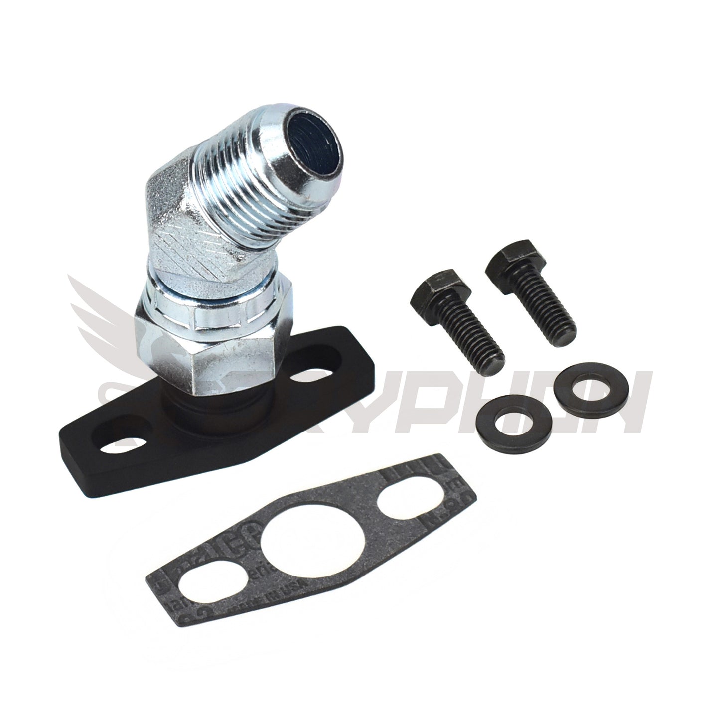 45 Degree 10AN turbo oil drain flange for Mitsubishi TD05H-14B, TD05H-16G, TD05H-18G, TD06-20G, TD06SL2-60-1, etc.