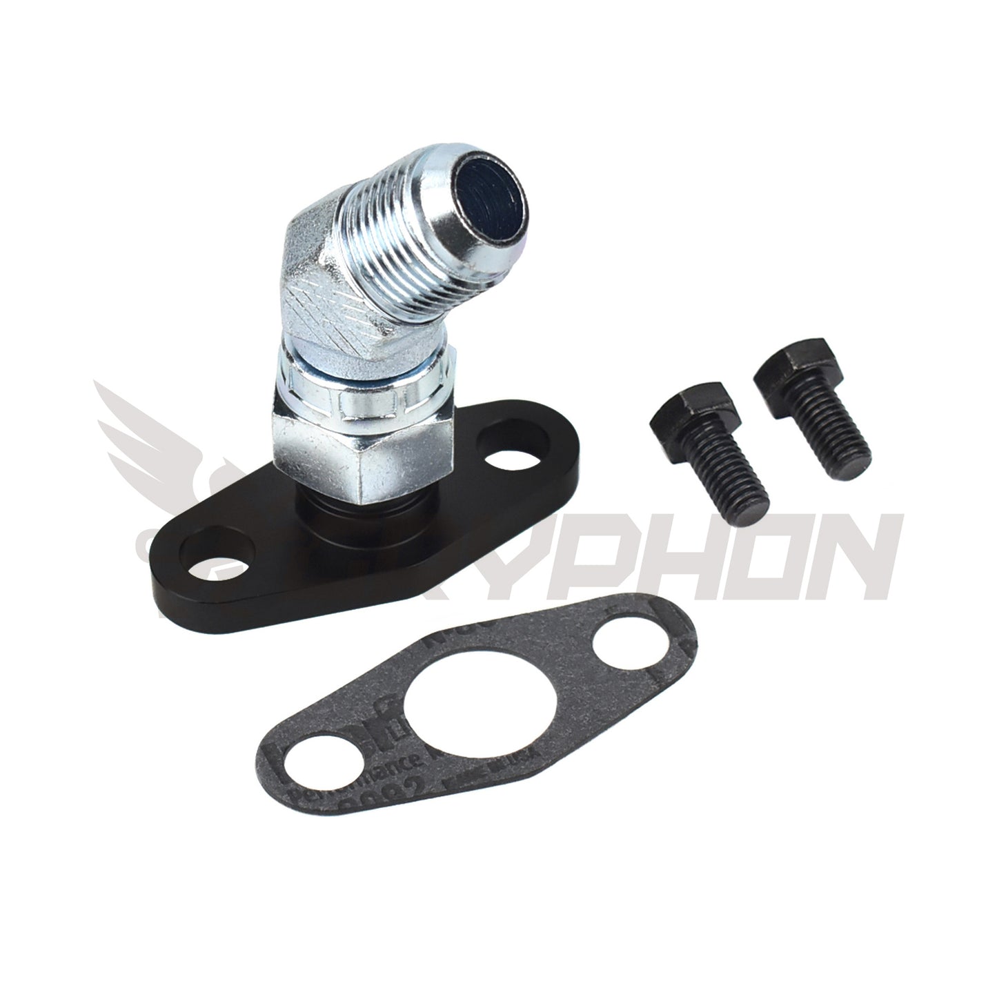 45 degree 10AN Turbo Oil Drain Flange for Precision PTE 5558, 5858, 5862, 6266, 6466, 6870, 7675, 8284, and more.