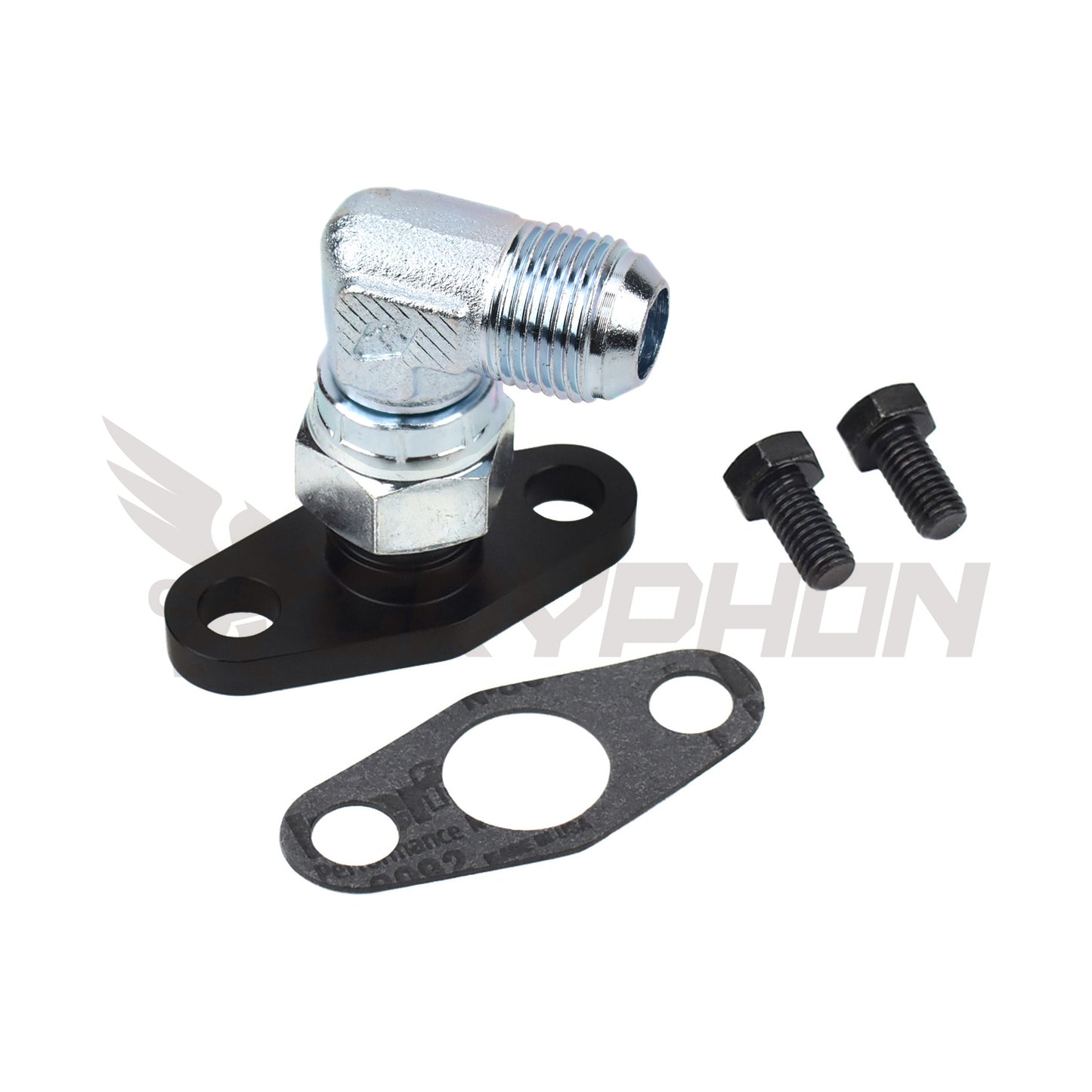 90 degree 10AN Turbo Oil Drain Flange for Precision PTE 5558, 5858, 5862, 6266, 6466, 6870, 7675, 8284, and more.