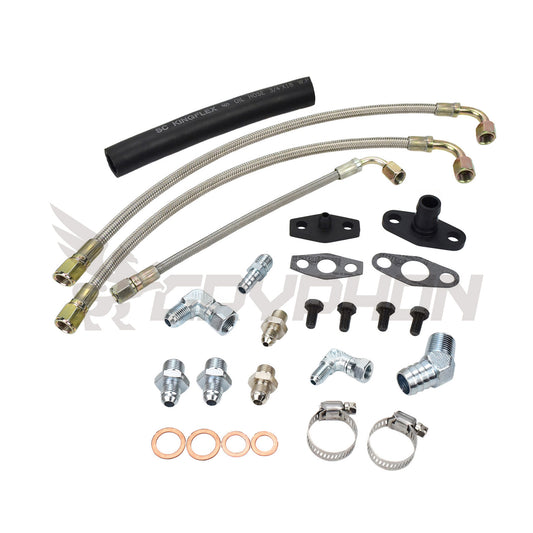 S13 SR20DET oil and water line kit for low mount Garrett T3 T4 turbo