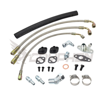 Turbo oil and water line kit for Toyota Starlet EP82 EP91 4E-FTE with CT9 top mount turbo setup