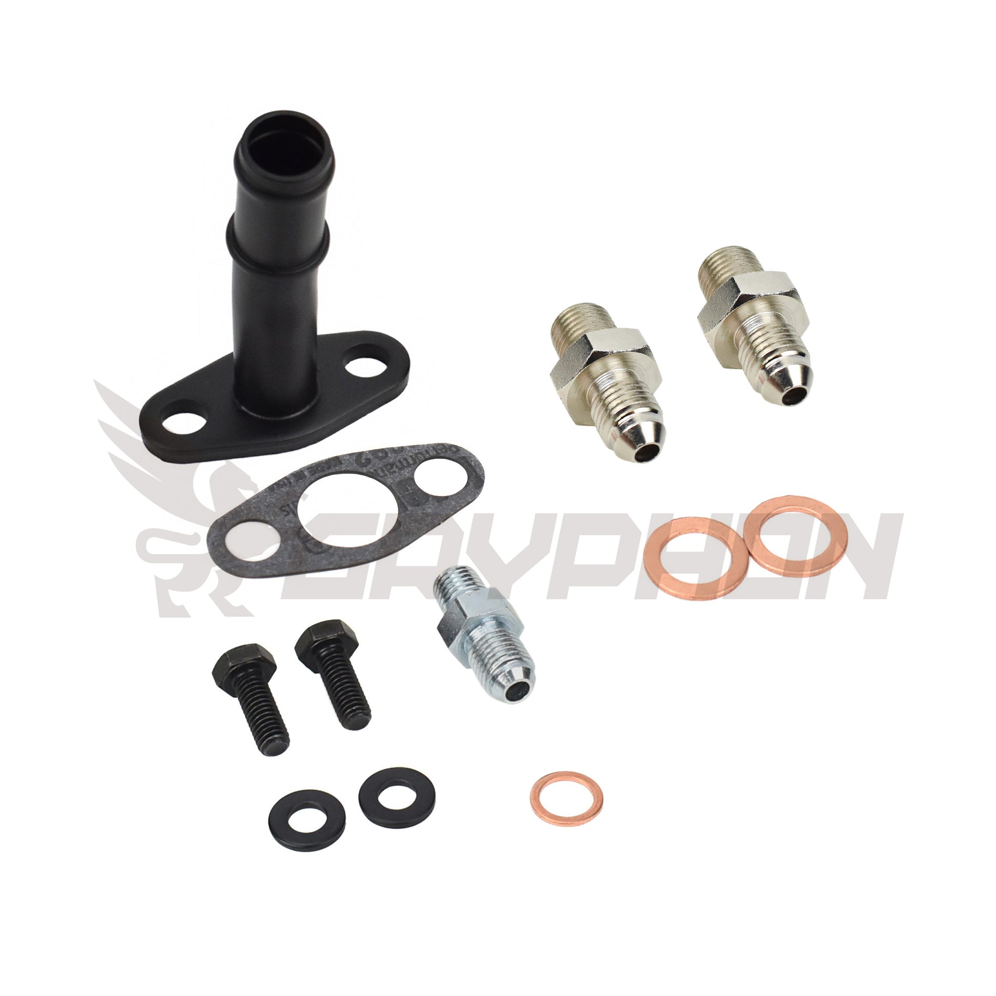 TD04 TD04L TD04HL turbo oil and water fitting kit with adapter and barb fittings for custom installs