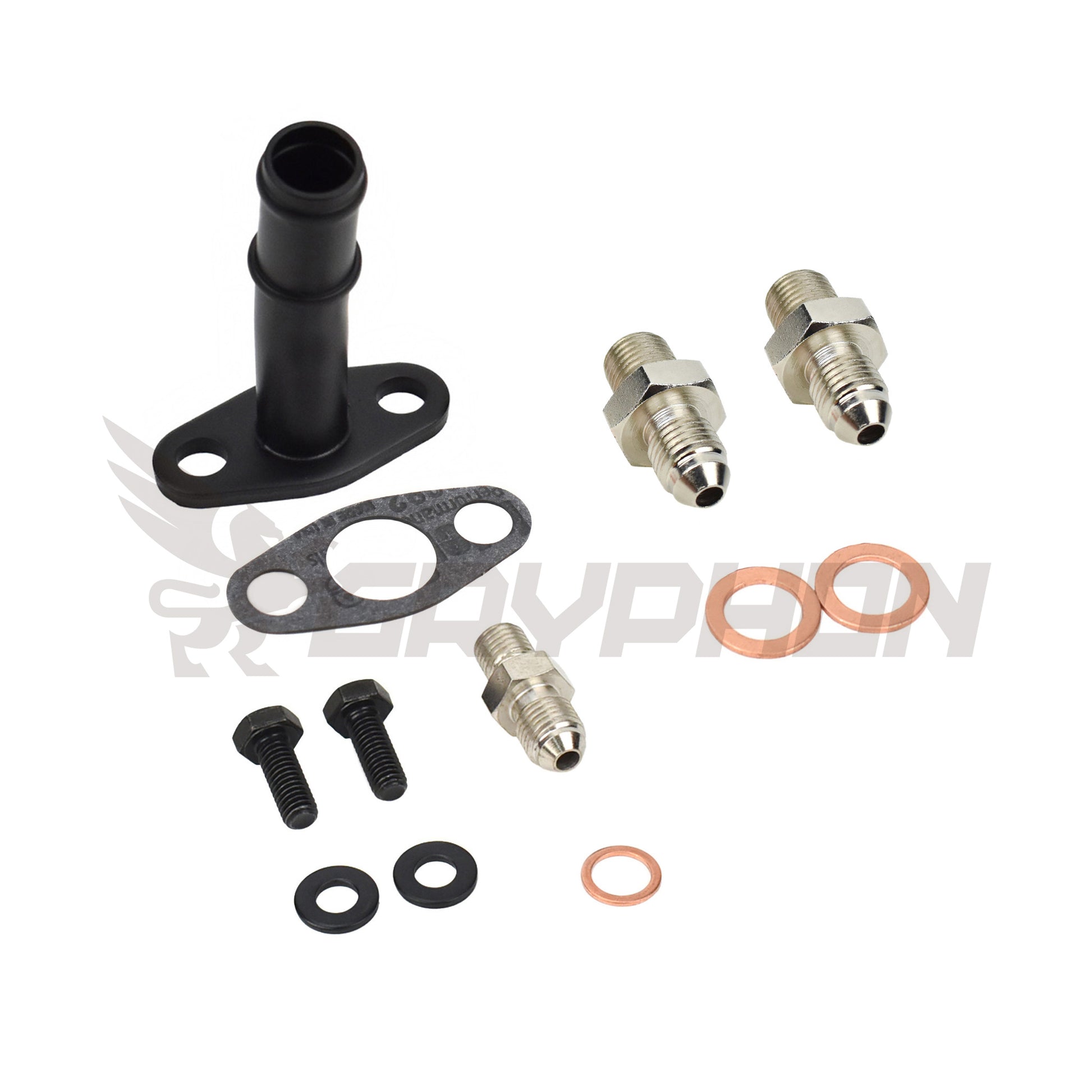 TD04 TD04L TD04HL turbo oil and water fitting kit with adapter and barb fittings for custom installs