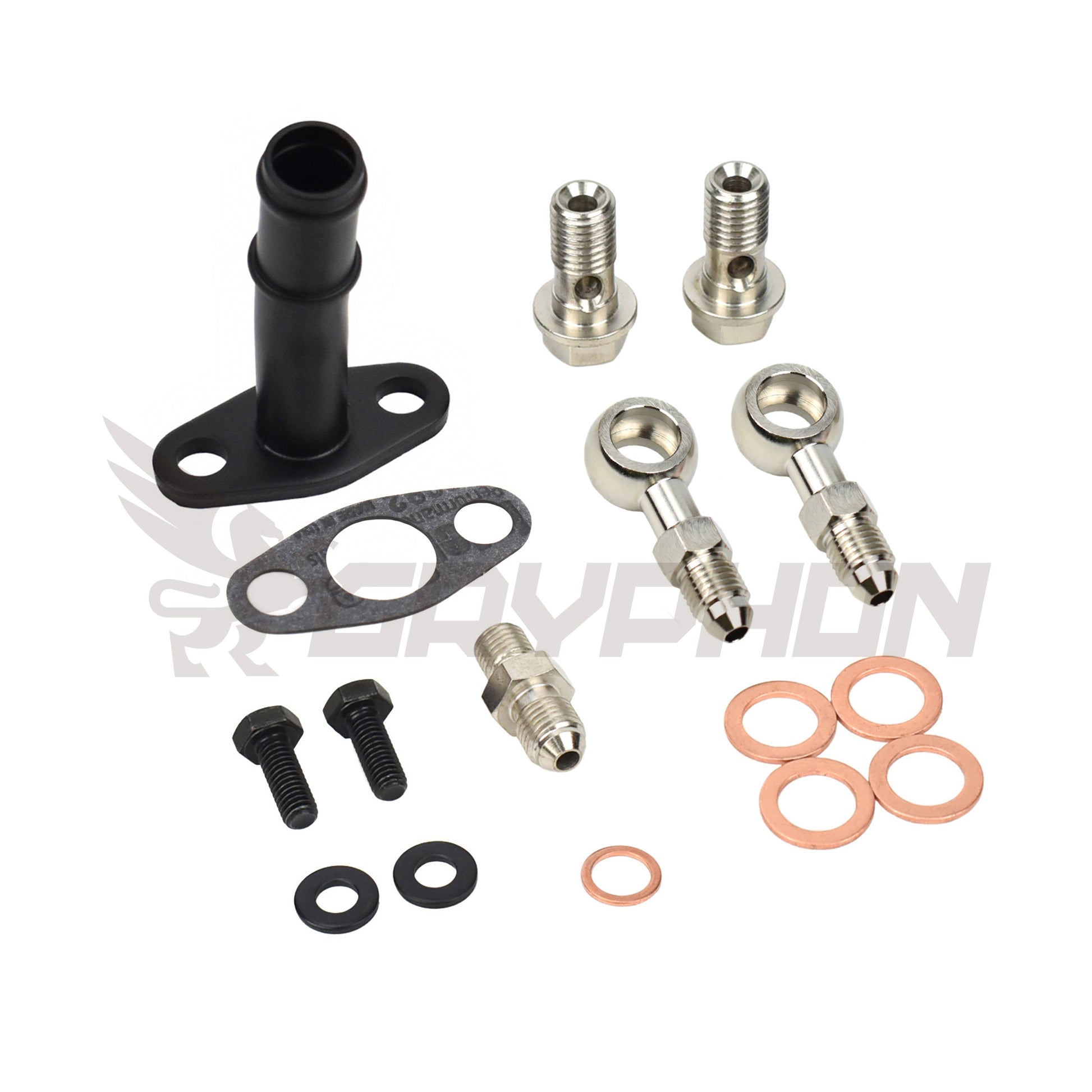 TD04 TD04L TD04HL turbo oil and water fitting kit with adapter and barb fittings for custom installs