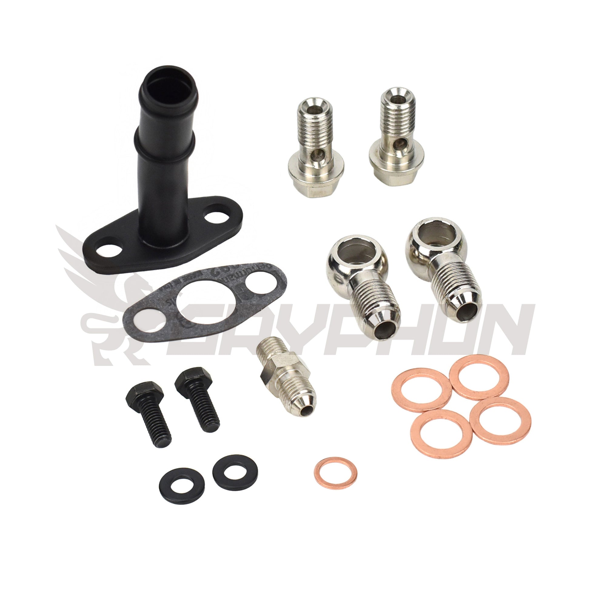 TD04 TD04L TD04HL turbo oil and water fitting kit with adapter and barb fittings for custom installs