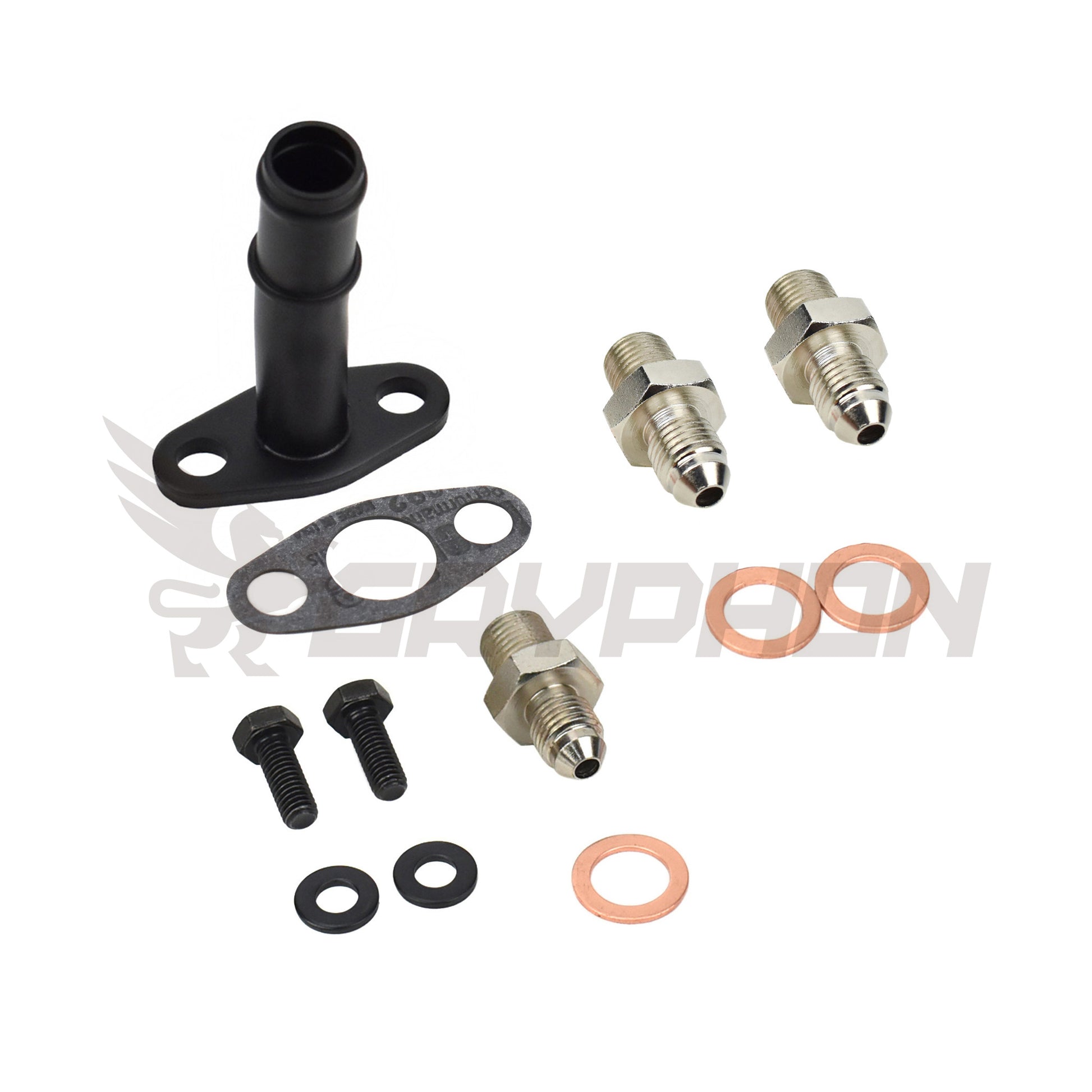 TD04 TD04L TD04HL turbo oil and water fitting kit with adapter and barb fittings for custom installs