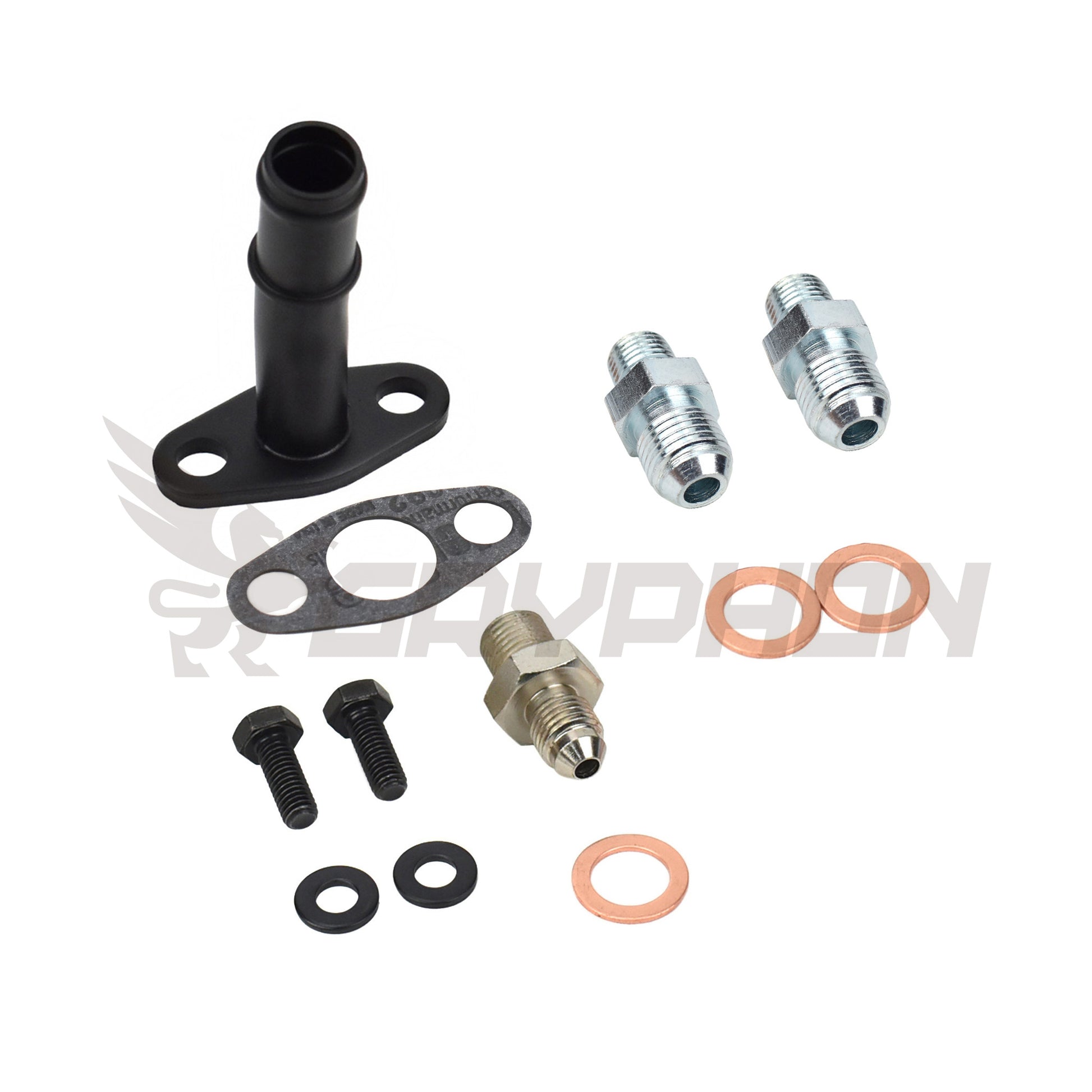 TD04 TD04L TD04HL turbo oil and water fitting kit with adapter and barb fittings for custom installs