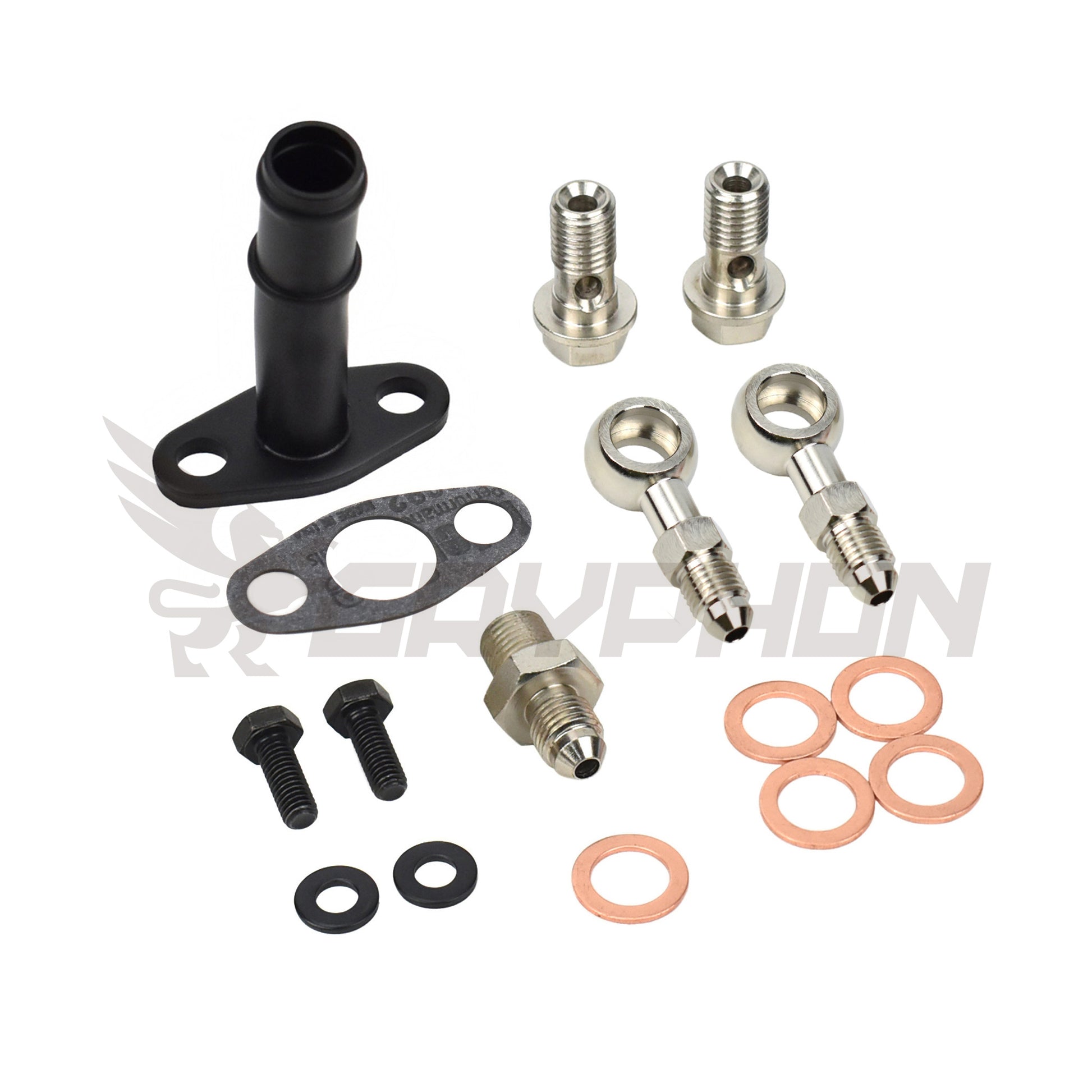 TD04 TD04L TD04HL turbo oil and water fitting kit with adapter and barb fittings for custom installs