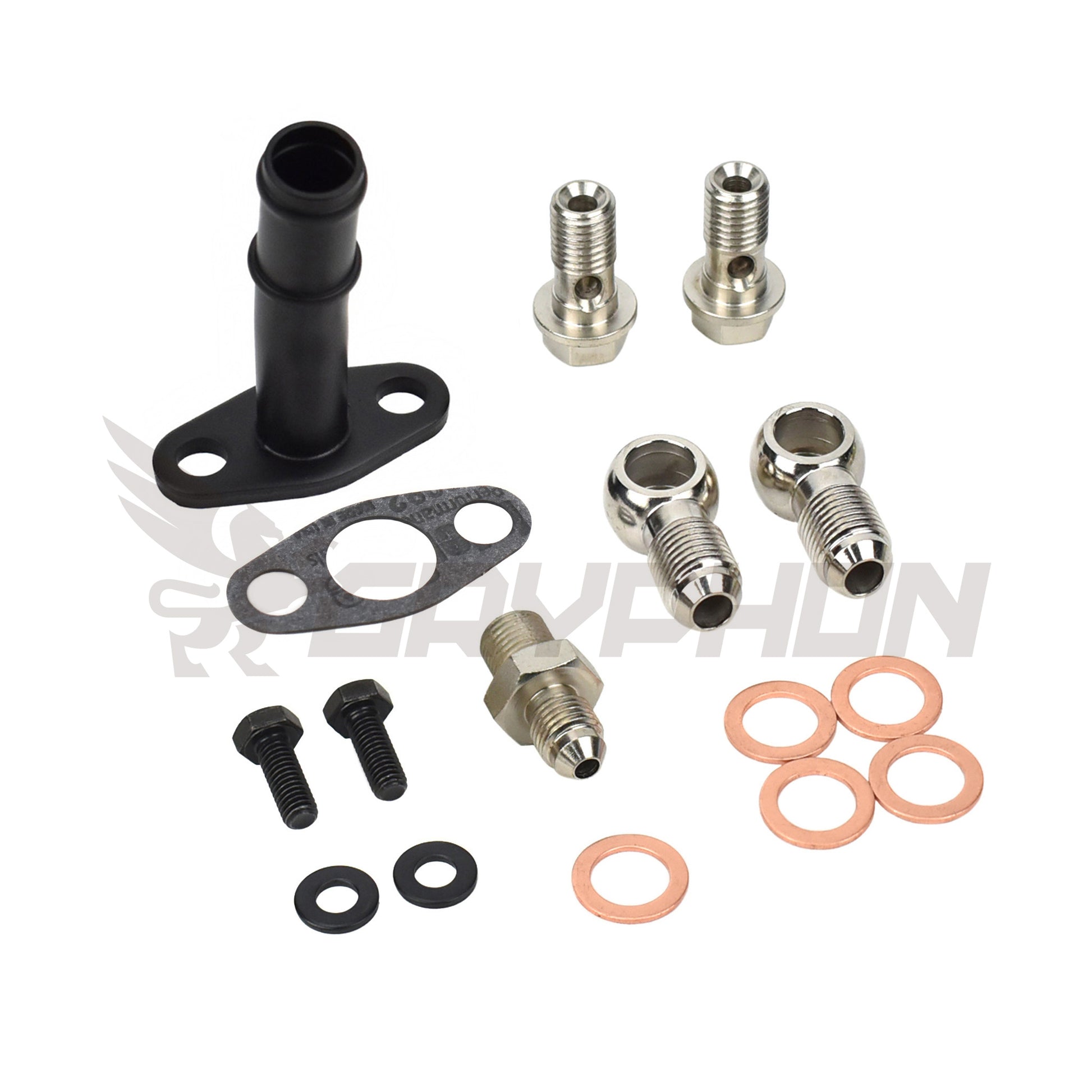 TD04 TD04L TD04HL turbo oil and water fitting kit with adapter and barb fittings for custom installs