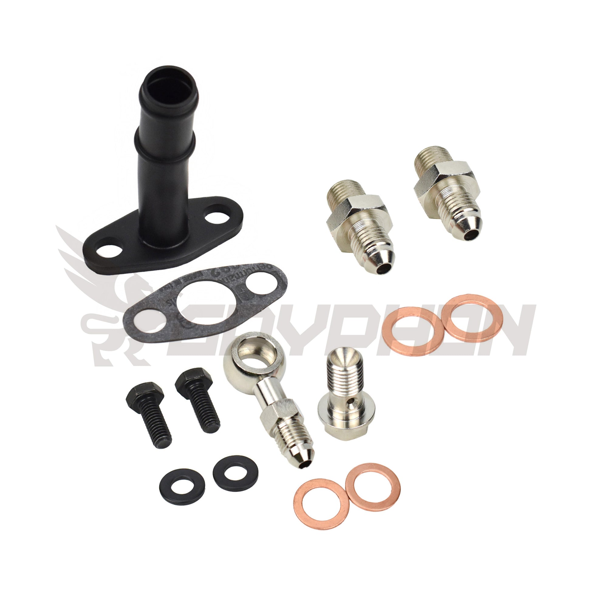 TD04 TD04L TD04HL turbo oil and water fitting kit with adapter and barb fittings for custom installs