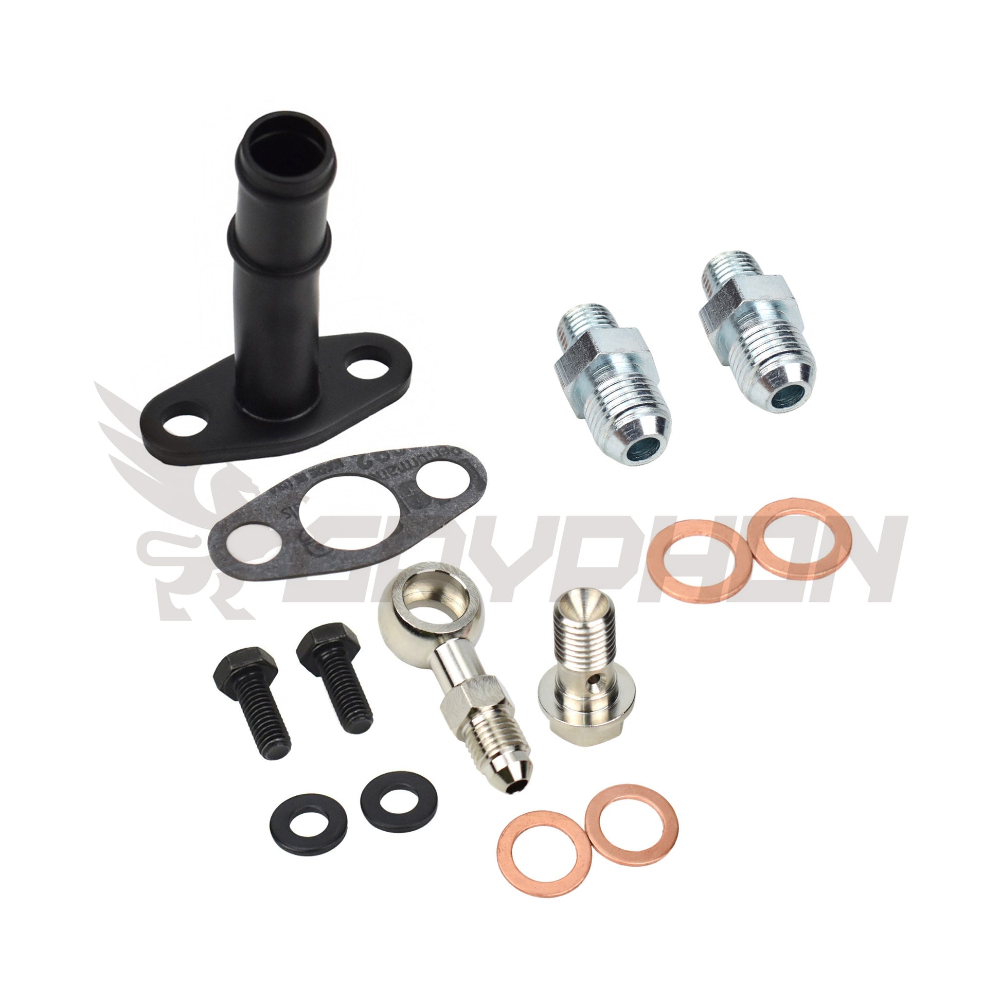 TD04 TD04L TD04HL turbo oil and water fitting kit with adapter and barb fittings for custom installs