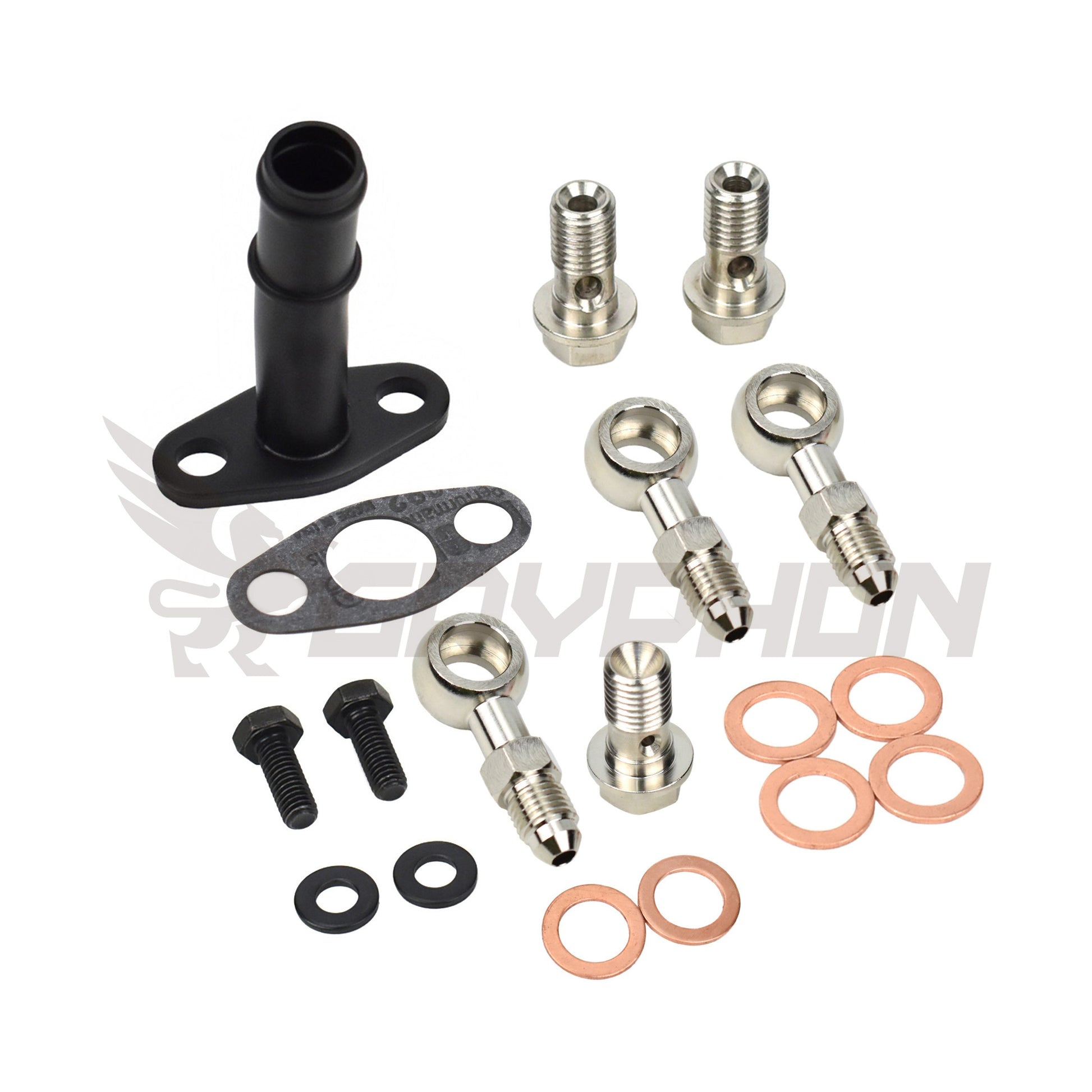 TD04 TD04L TD04HL turbo oil and water fitting kit with adapter and barb fittings for custom installs