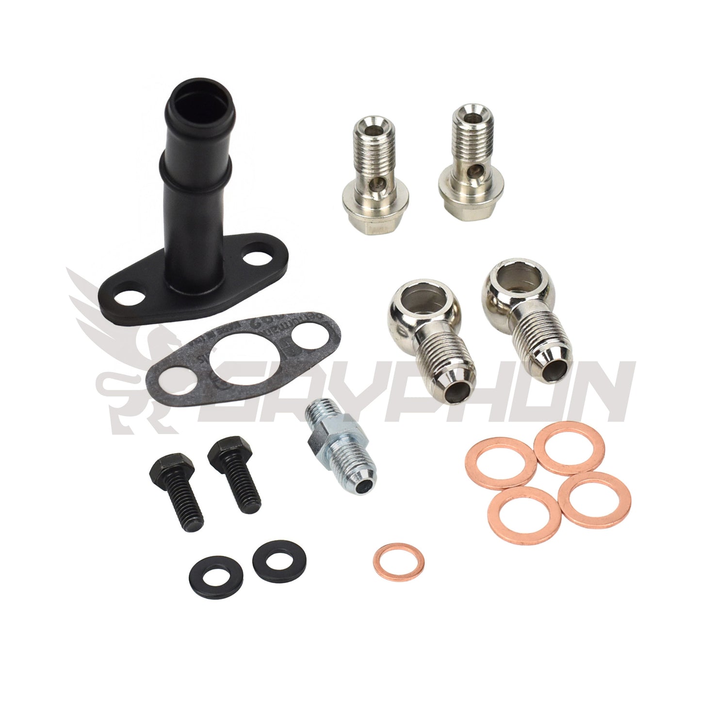 TD04 TD04L TD04HL turbo oil and water fitting kit with adapter and barb fittings for custom installs