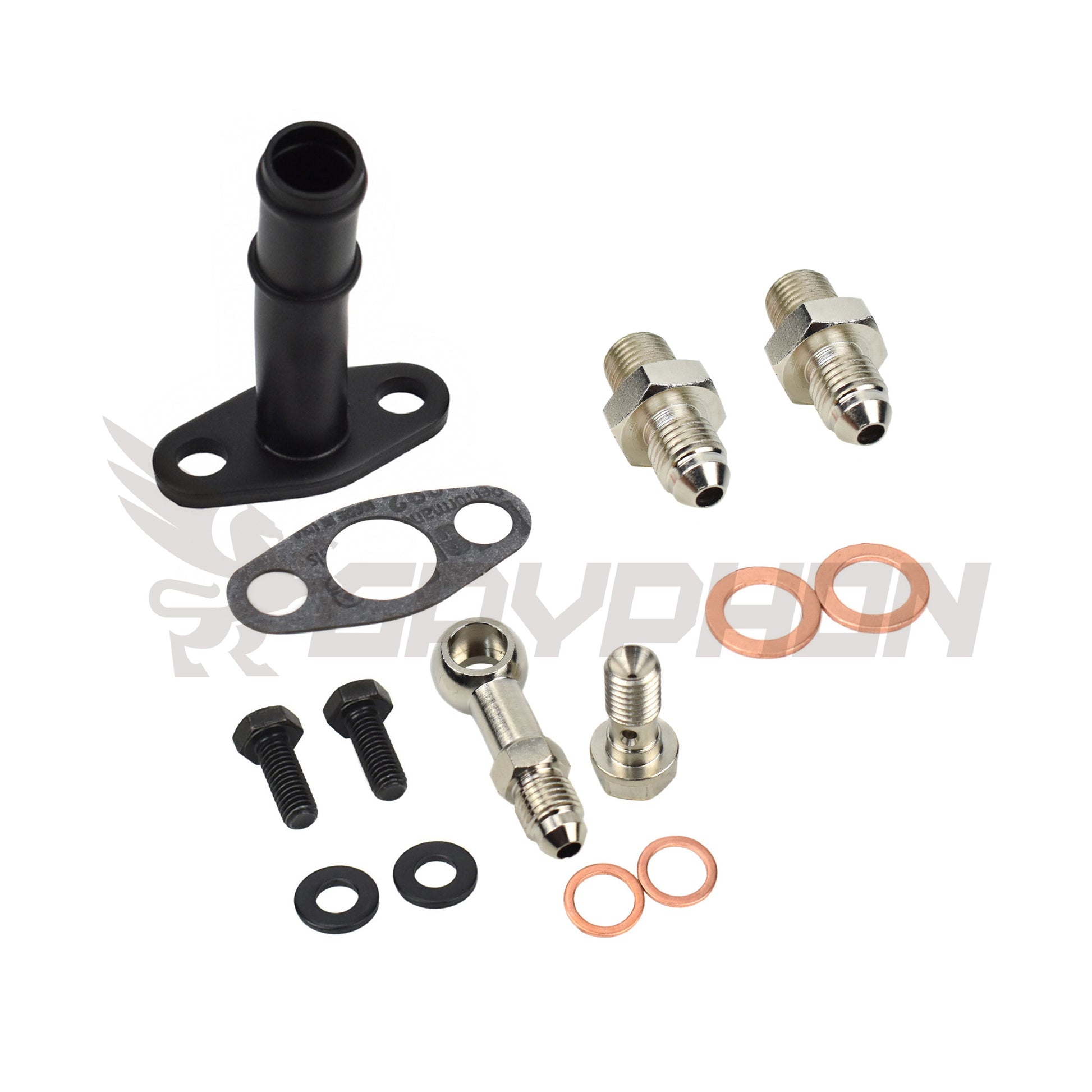 TD04 TD04L TD04HL turbo oil and water fitting kit with adapter and barb fittings for custom installs