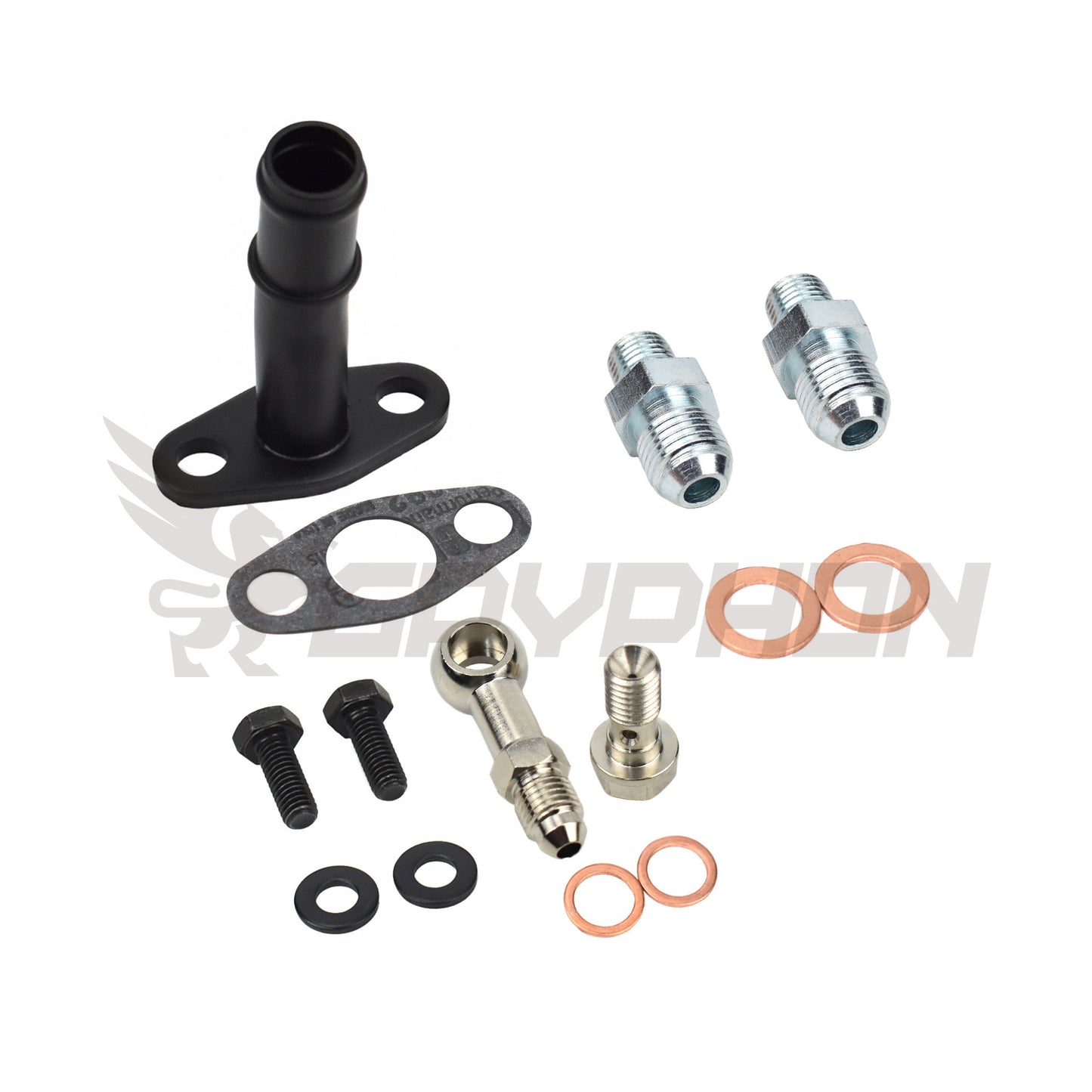 TD04 TD04L TD04HL turbo oil and water fitting kit with adapter and barb fittings for custom installs