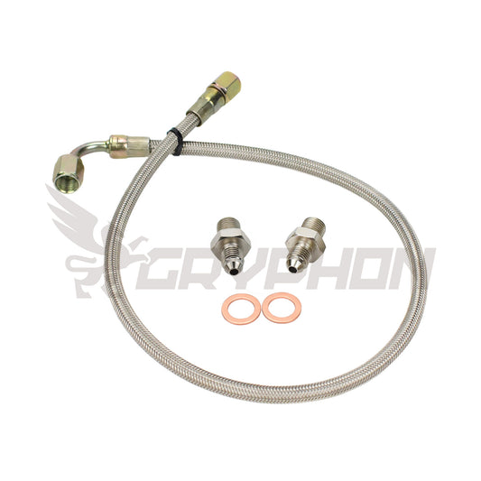 GryphonTek Turbo Oil Feed Line Kit for Toyota 12H-T HJ61: 1.8mm Restrictor and PTFE Braided Line for TD05H.