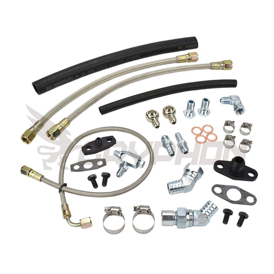 Turbo oil and water line kit for Toyota 1FZ N/A engine with Garrett G40 G42 G45 turbo upgrade