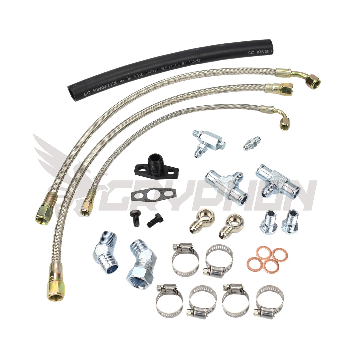 Turbo oil and water line kit for Toyota 2RZ-FE / 3RZ-FE with GT28R GT30R ball bearing turbo