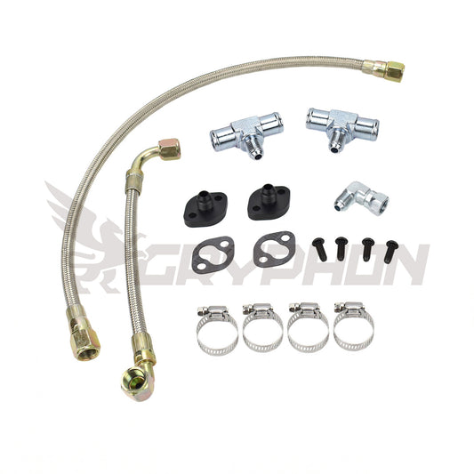 6AN braided turbo water line kit for Toyota Land Cruiser 1HZ N/A diesel converted to CT26 turbo with engine and turbo fittings included