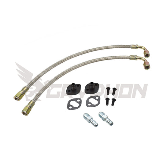 6AN braided water line kit for CT9 top mount turbo on EP82 / EP91 4E-FTE engine