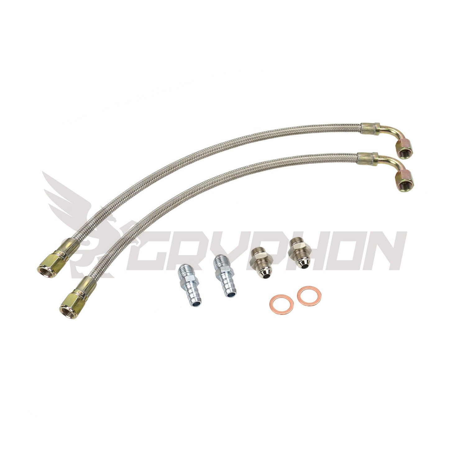 6AN braided water line kit for Garrett GT25R / GT28R turbo upgrade on Toyota Starlet EP82 / EP91