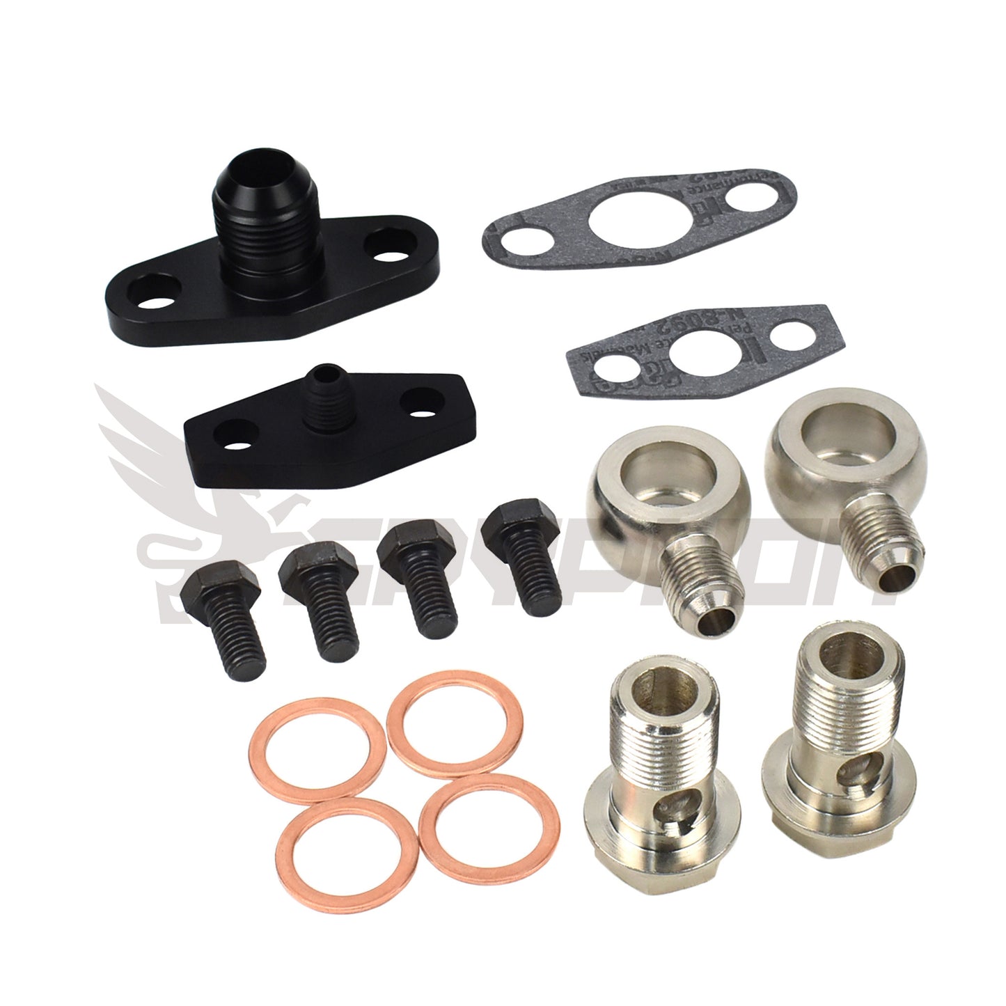Holden VL RB30ET Garrett T3 turbo oil water fitting kit 
