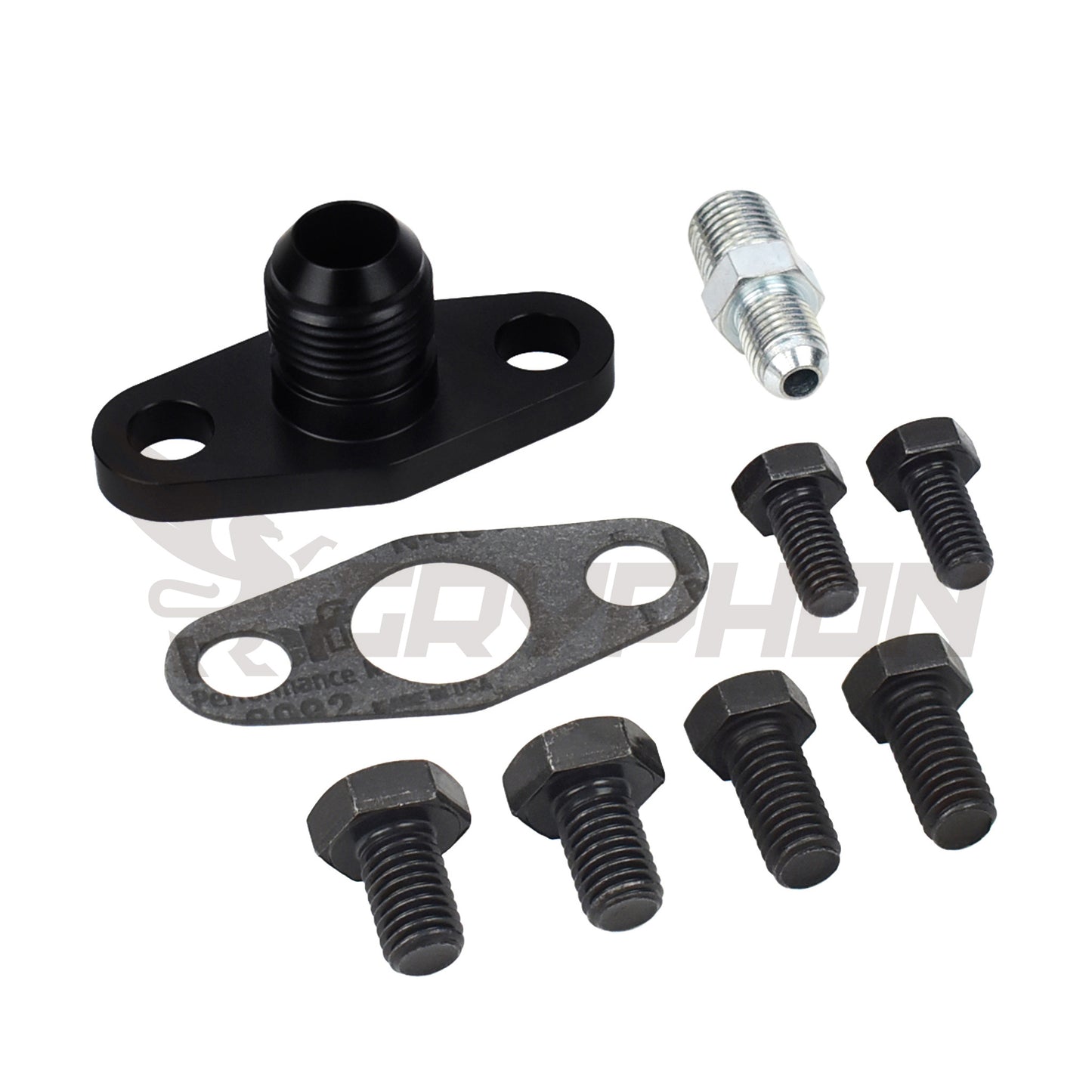 BorgWarner S200 S300 S400 turbo oil feed and return fitting kit with gasket, and bolts
