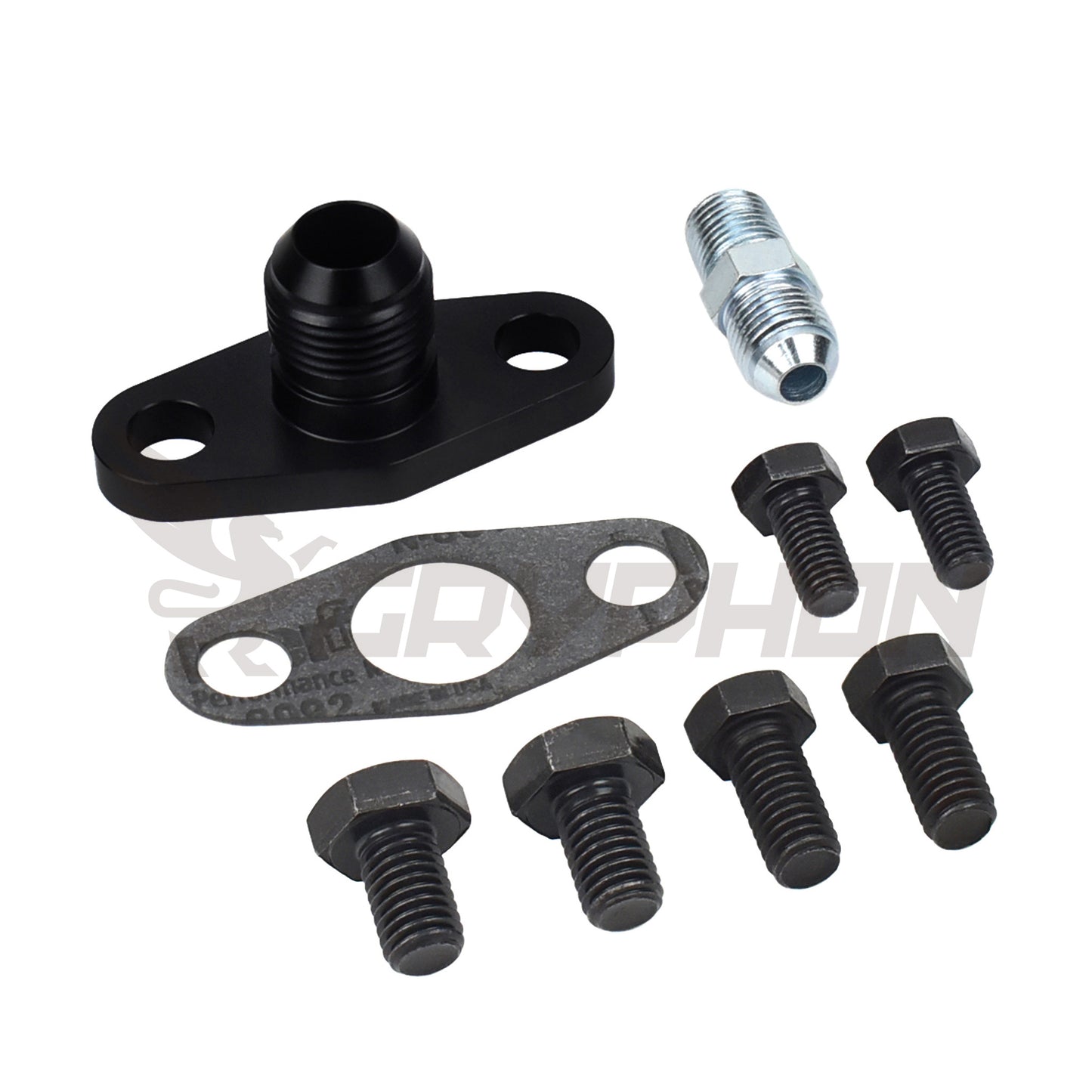 BorgWarner S200 S300 S400 turbo oil feed and return fitting kit with gasket, and bolts