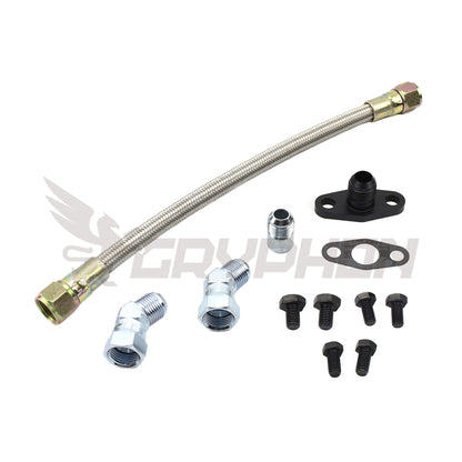 Braided Turbo Oil Drain Hose Kit BorgWarner S200 S300 S400