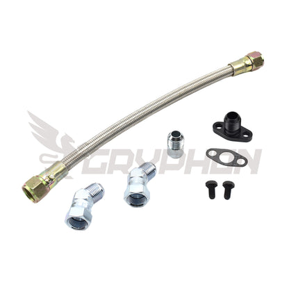 Braided Turbo Oil Drain Hose Kit Garrett G-Series G25 G30 G35