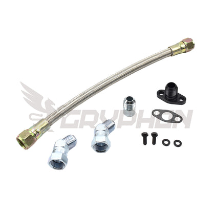 Braided Turbo Oil Drain Hose Kit Garrett GT15 GT17 GT19 GT20 GT22
